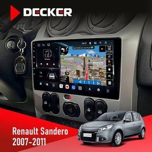 Штатна магнітола Renault Sandero 2007-2011 Decker D9-011 4x64, DSP, 4G, 360 НФ-00006305 фото