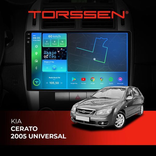 Штатна магнітола Torssen Kia Cerato 2005 universal FL9 4+64Gb 4G Carplay DSP 202306334 фото