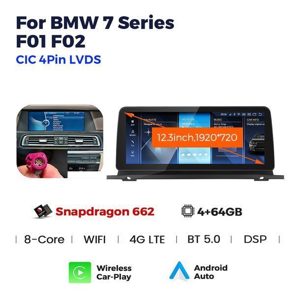 Штатна магнітола AMS BMW 7 Series F01 F02(2009-2012) Original CIC 4/64 ГБ 12.3" CAA47825 фото