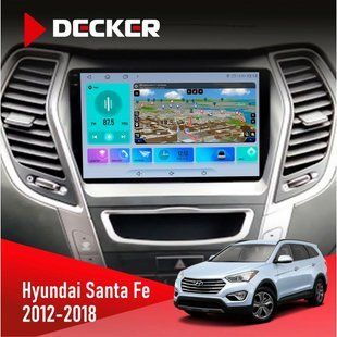 Штатна магнітола Hyundai Santa Fe 2012-2018 CAN Decker D9-009 4x64, DSP, 4G, 2k НФ-00008218 фото
