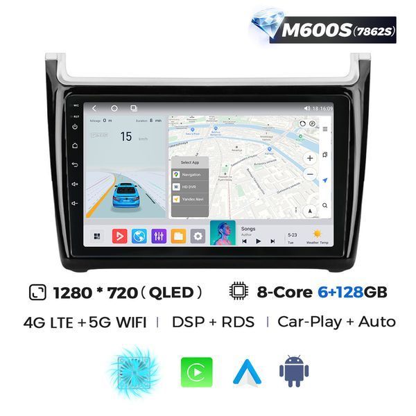 Штатна магнітола Mekede MS 6/128 VW Polo 5 (2008-2020) QleD 21454 фото