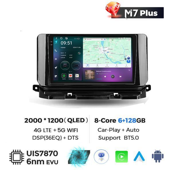 Штатна магнітола Mekede M7 Plus Skoda Octavia 4 A8 (2019-2021) CarPlay QleD 19409 фото
