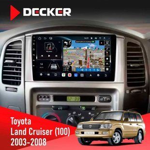 Штатна магнітола Toyota Land Cruiser (100) 2003-2008 Decker D9-011 4x64, DSP, 4G, 360 НФ-00006533 фото