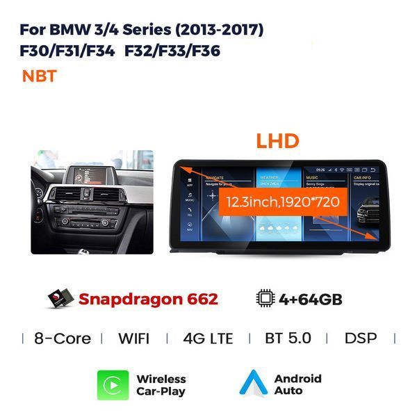 Штатная магнитола AMS BMW 3 SeriesF30/F31/F34/F35 (2013-2017) NBT 4/64 ГБ 12.3" CAA47807 фото