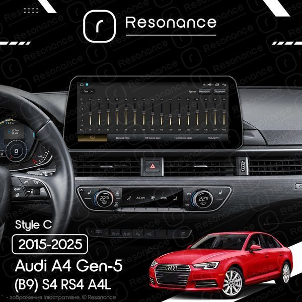Магнитола Audi A4 Gen-5 (B9) S4 RS4 A4L (2015-2025) Resonance L600 6/128 12.3" QLED, 360 (BMW Style) 035790 фото