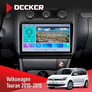 Штатна магнітола Volkswagen Touran 2010-2015 Climate Decker D10-009 4x64, DSP, 4G, 2k НФ-00008479 фото