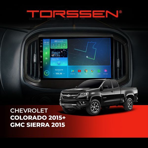 Штатна магнітола Torssen Chevrolet Colorado 15+/GMC Sierra 2015 FL9 4+64Gb 4G Carplay DSP 202310557 фото