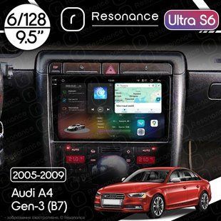 Магнітола Audi A4 Gen-3 (B7) (2005-2009) Resonance Ultra S6 (7870) 6/128, 9.5" 2K QLED, 360 033053 фото