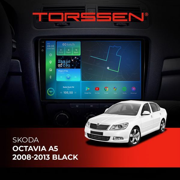Штатна магнітола Torssen 2K Skoda Octavia A5 08-13 black F106128 4G Carplay DSP 202300818 фото