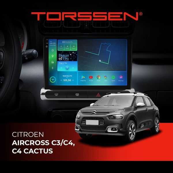 Штатная магнитола Torssen 2K Citroen Aircross C3/C4 high FL9 4+64Gb 4G Carplay DSP 202309111 фото