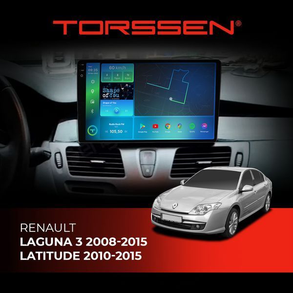 Штатна магнітола Torssen 2K Renault Laguna 3 08-15 Latitude 10-15 F10464 4G Carplay DSP 202305330 фото
